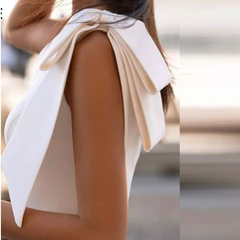 El Comercio exterior europeo y americano Amazon AliExpress desea nueva cola de pescado elegante vestido de novia sexy adelgazamiento largo vestido de un solo hombro image 3