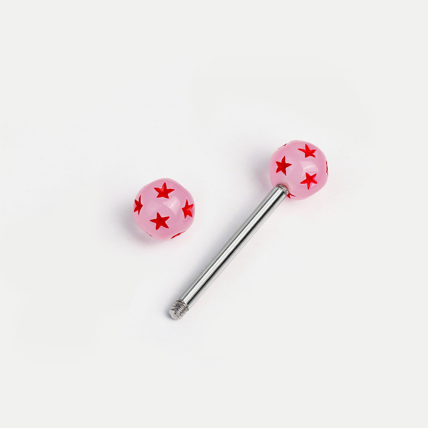 Double-Headed Glow Five-Pointed Star Tongue Barbell, 6 Colors, Titanium Steel External Thread Tongue Piercing Jewelry detail image 7
