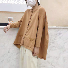 秋冬新款文艺宽松大码不规则蝙蝠袖毛衣外套针织衫开衫披肩潮9108