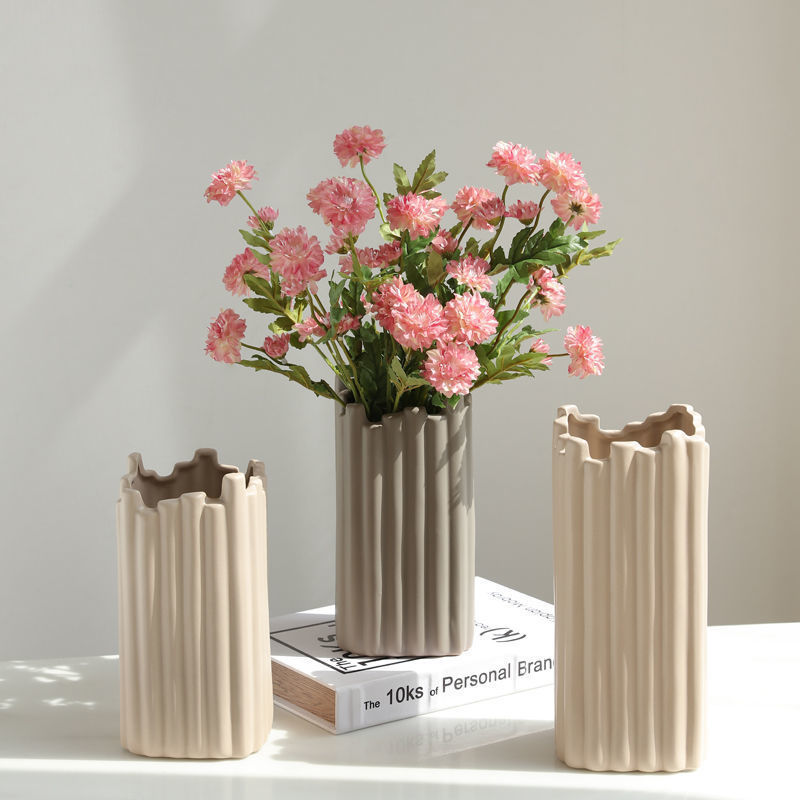 北欧风莫兰迪陶瓷花瓶创意干花插花器客厅餐桌摆花茶几装饰花摆件