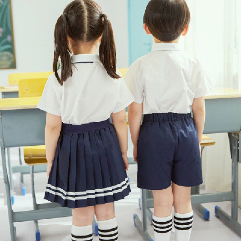 Uniform for students, summer set for kindergarten for men and women, children's clothing, British style