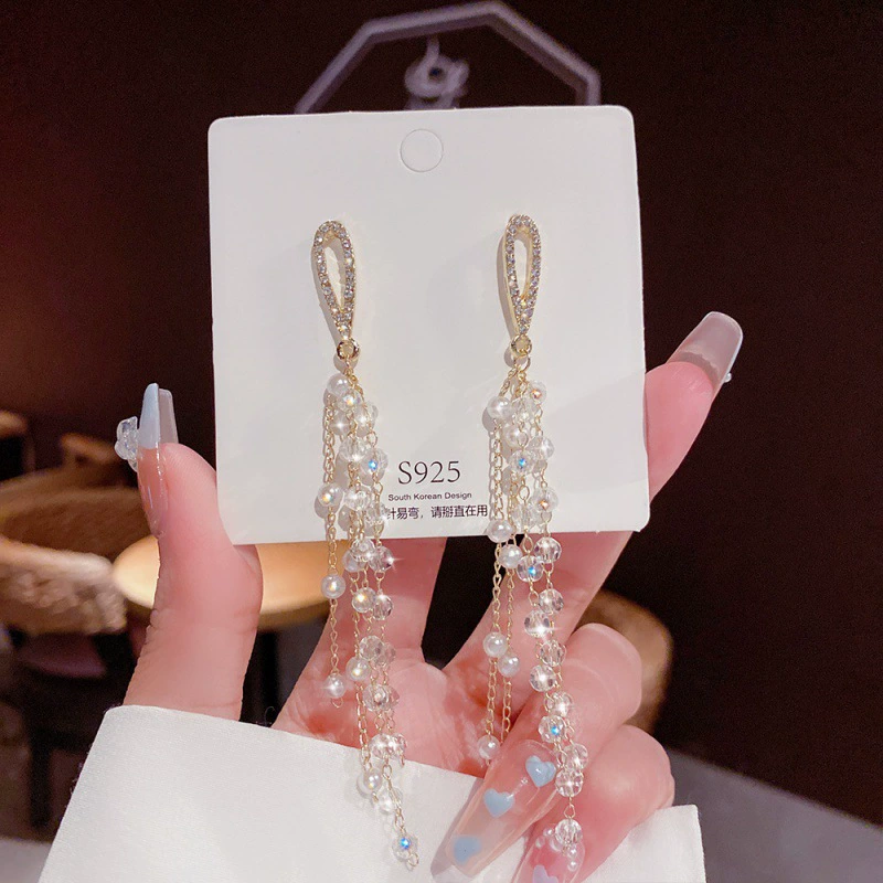 Серебряная игла, серьги из жемчуга, образец 925, стиль легкой роскоши, оптовая торговля