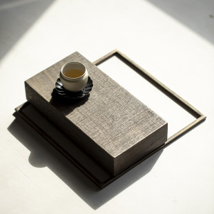 Teak pot tea table dry tea tray small tea tray Japanese style stainless steel copper yellow retro solid wood