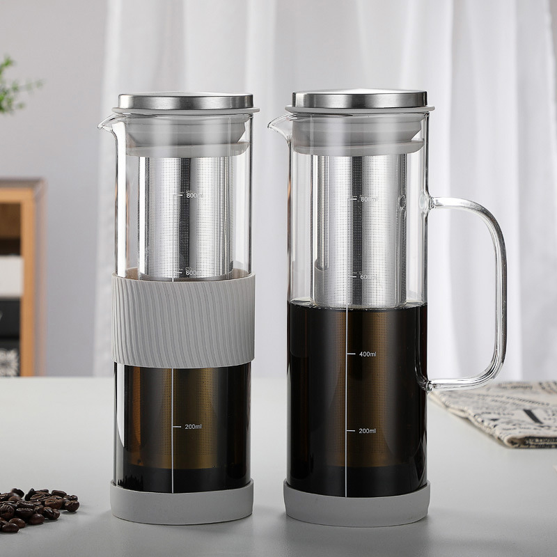 High borosilicate glass Cold extraction coffee pot glass coffee pot cold bubble ice drop coffee pot cold and hot bubble tea pot coffee set