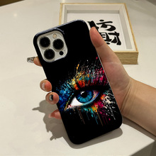 跨境新款彩色眼睛iphone保护套15超薄菲林壳16promax苹果11创意13