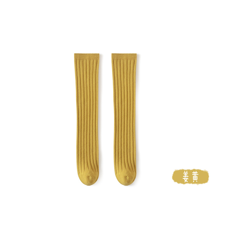 2023 nuevos calcetines de bebé de primavera y otoño algodón peinado color sólido tubo medio calcetines para niños bebé tubo alto niños y niñas calcetines entre padres e hijos