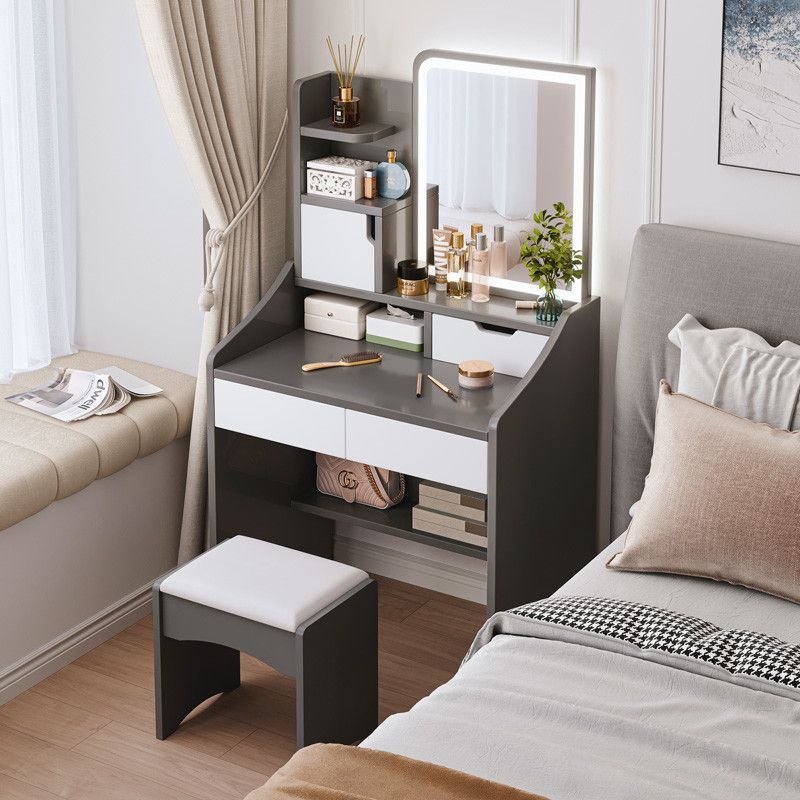 Dressing Table Bedroom Simple Modern Small Girl Dressing Table Master Bedroom Light Luxury High-End Mirror Small Apartment Dressing Table