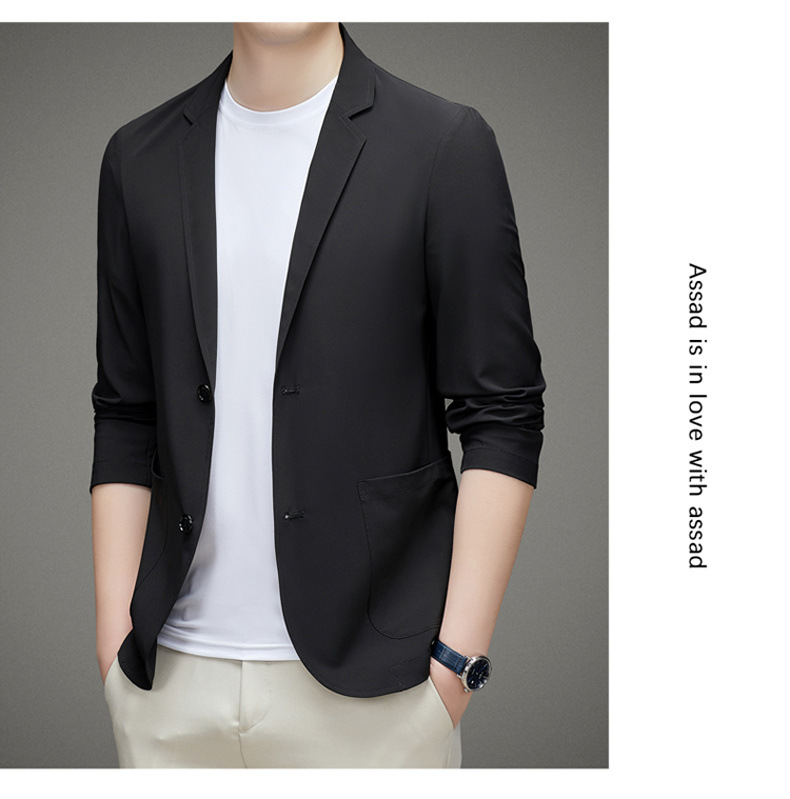 男士单西服春夏季轻薄款冰丝防晒衣高级感商务新款休闲小西装外套详情38