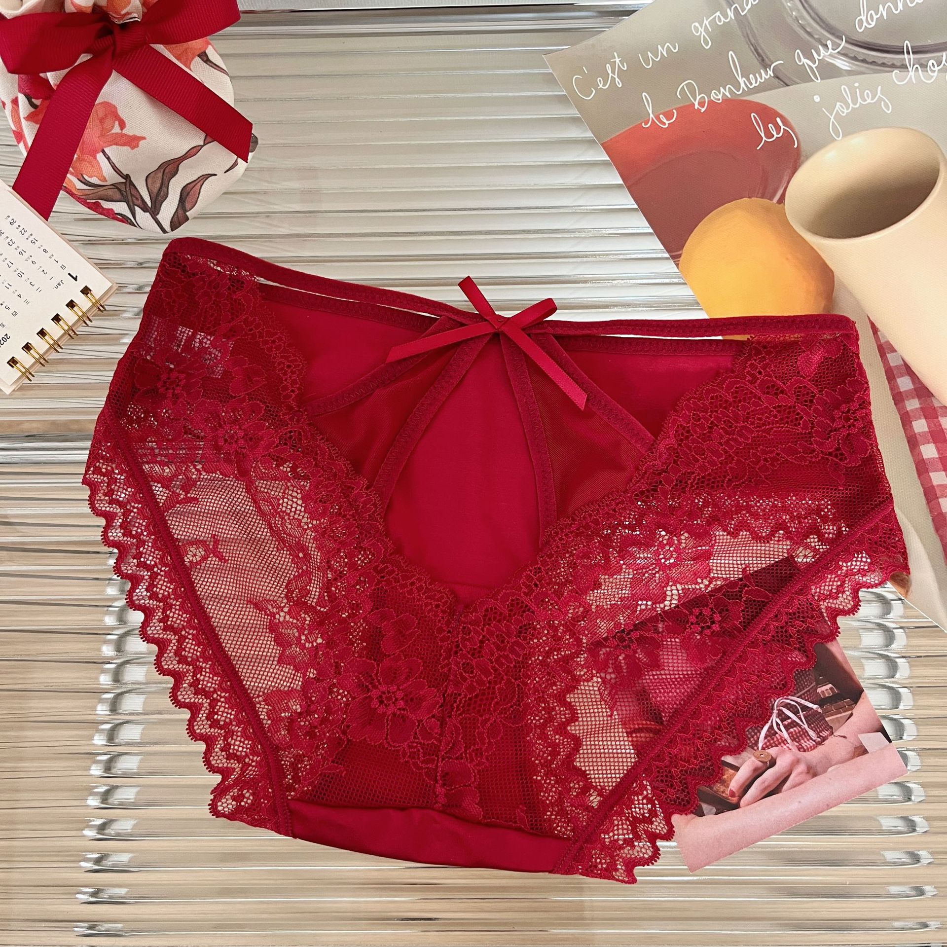Fantástico de lace sueños ~ francés puro deseo delgado agujero de algodón puro entrepierna sexy pantalones de mujer image 11