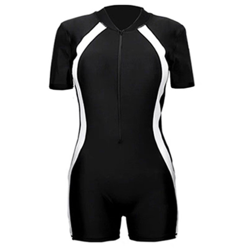 Swimsuit Hot Spring Women Conservative 2025 New Style One-piece Tight Splicing Color Quick-dry Sunscreen Sportswear for Women to Hide Fat