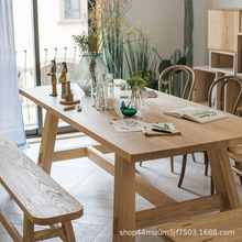 白蜡木桌子家用现代简约轻奢简约现代餐桌椅子组合实木小户型饭桌