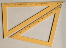 教学用60cm木三角板  一套含45度60度两个木质木制高密度板三角板