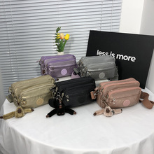 女士单肩包有腰扣尼龙防泼水时尚单肩斜挎包纯色上班旅行包外贸包