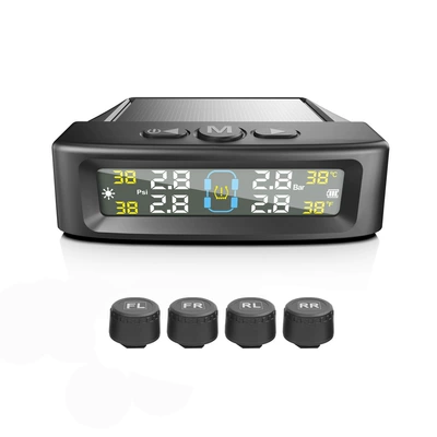 T12 four-wheel tire pressure monitoring solar tire pressure car tire pressure monitoring TPMS external tire pressure built-in tire pressure