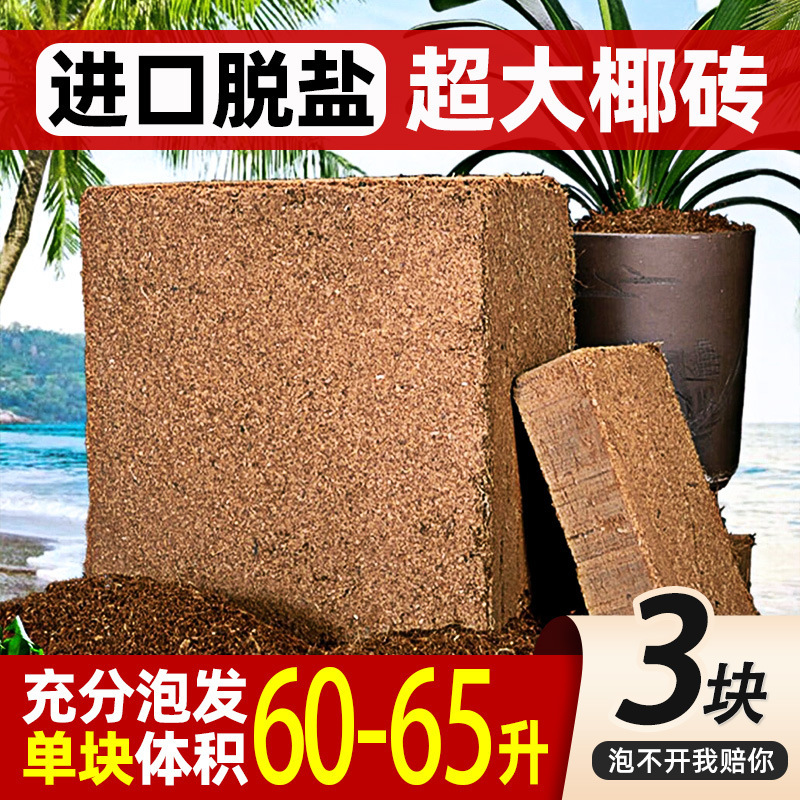 [수입 오리지널] 4.5kg 탈염 특대형 코코넛 벽돌 3개 (재고 할인)