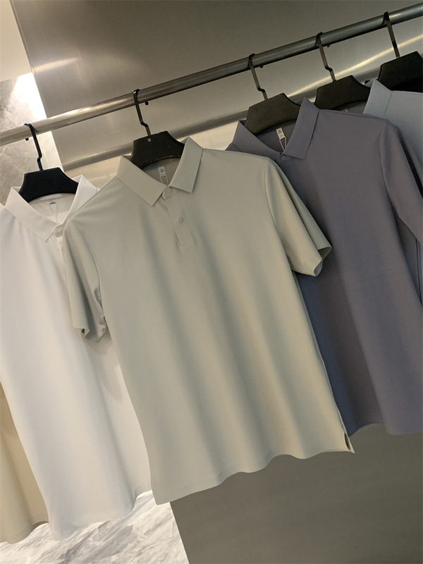 【高品質】アイスシルク 速乾 シームレス 清涼感 夏用 半袖 POLOシャツ ライト ビジネス カジュアル 7A 抗菌|undefined