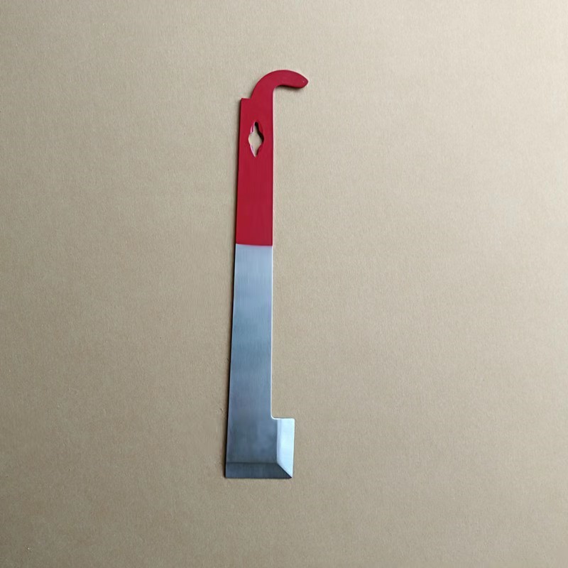 养蜂工具刀厂家具批发半红漆不锈钢弯尾起刮刀J型多用猪尾起卦刀