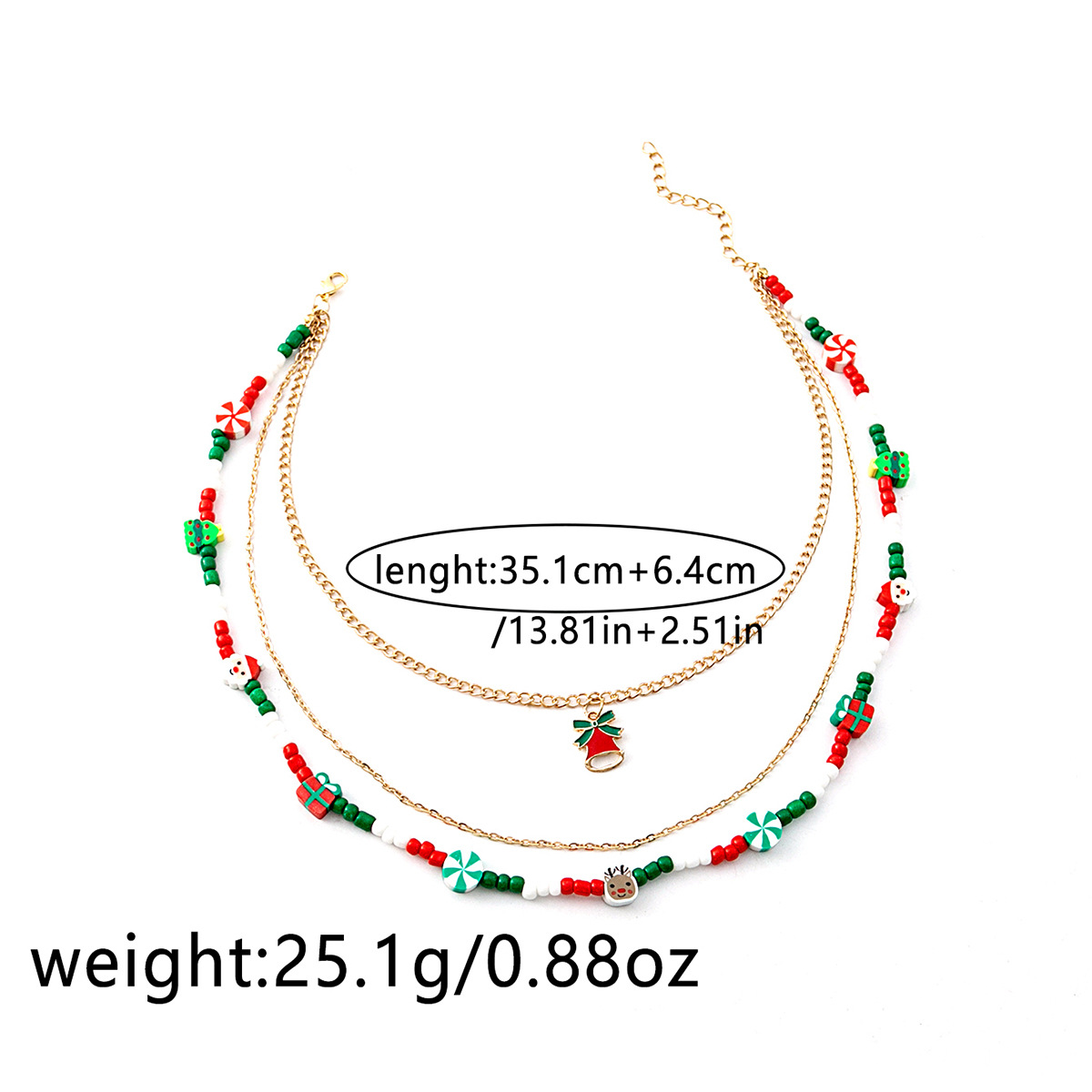 Cartoon Style Cartoon Character Santa Claus Alloy Flakes Christmas Women's Three Layer Necklace display picture 1