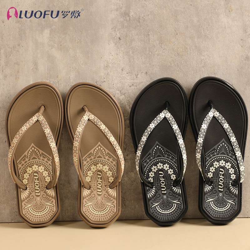 Zapatillas de diapositivos de pendiente de luos, zapatos de muffin para mujeres, nuevos zapatos de playa clásicos de verano