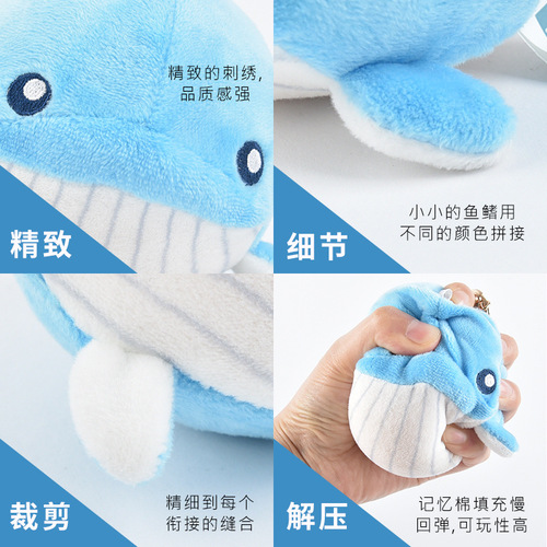 Kaipelon Ocean Friends Memory Foam Vent Plush Doll Pendant Marine Life Bear Penguin Dolphin