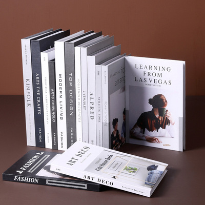 简约现代英文假书仿真书模型摆件客厅书房办公室创意软装饰品道具|ms