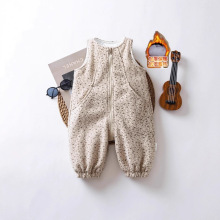 男女宝宝连体衣背带裤拉链开裆秋冬季外穿双层加厚男童女童25新款