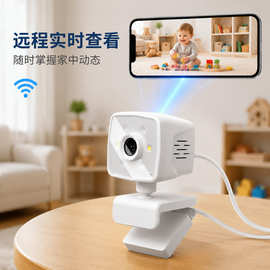 WiFi监控摄像头远程实时查看家用室内宝宝看护夹式桌面安装卡片机