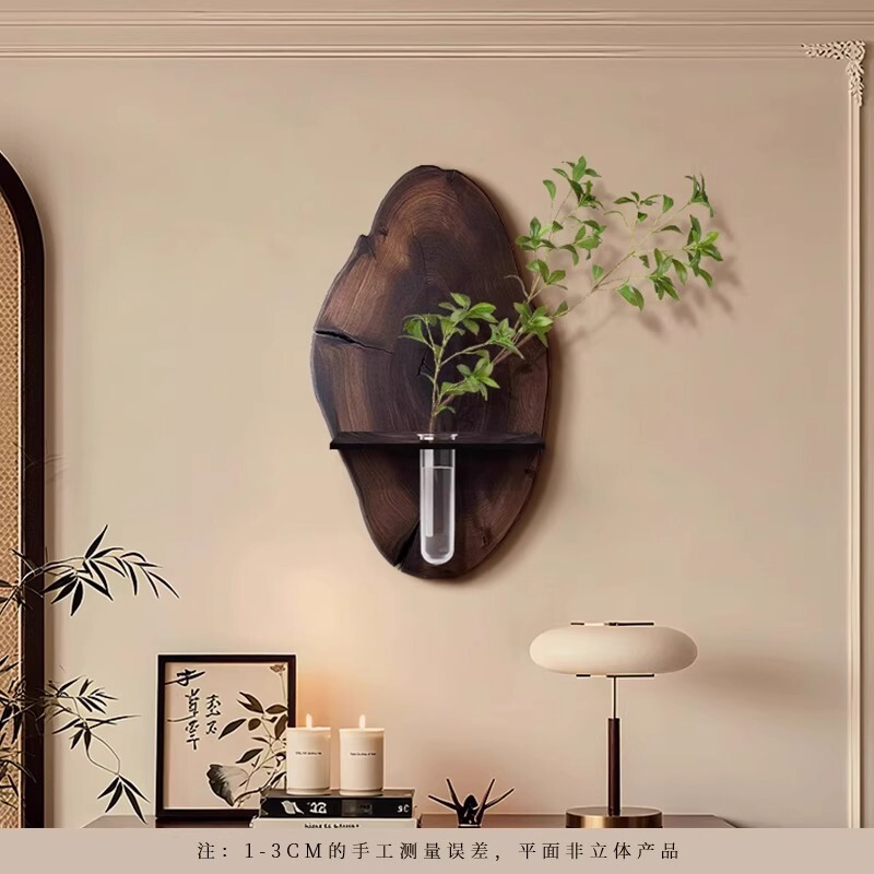中世スタイルのレストラン装飾絵画、水耕栽培の緑の植物、リビングルームの壁画、玄関絵画、わびさびスタイルのダイニングルームのテーブル壁掛け絵画|undefined