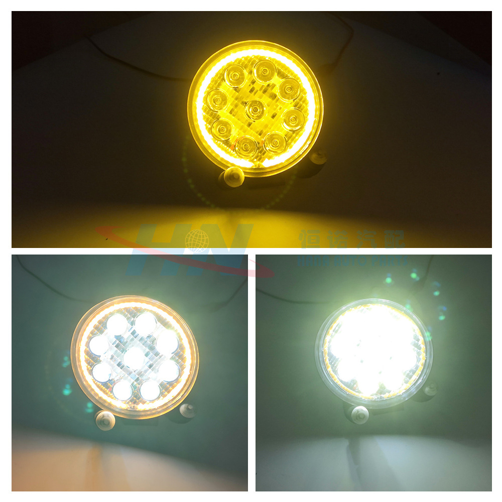 Luz DE TRABAJO redonda 9LED luz de trabajo camión coche luz de trabajo intermitente amarilla