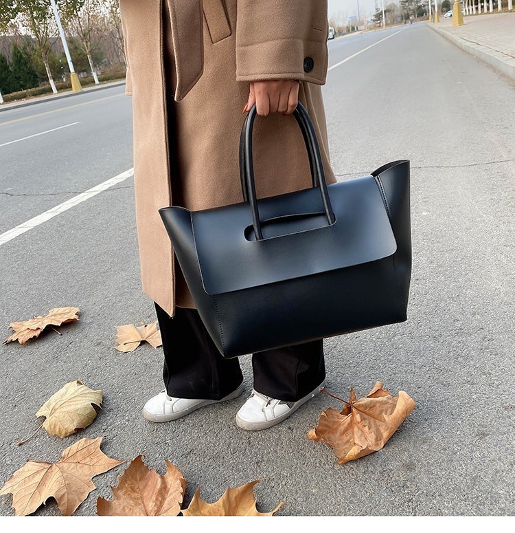 1125g Weight Polyester Lining Material Flip Cover Closure Type Single Shoulder Strap Strap Type Women's Medium Pu Leather Solid Color Vintage Style Classic Style Square Flip Cover Tote Bag