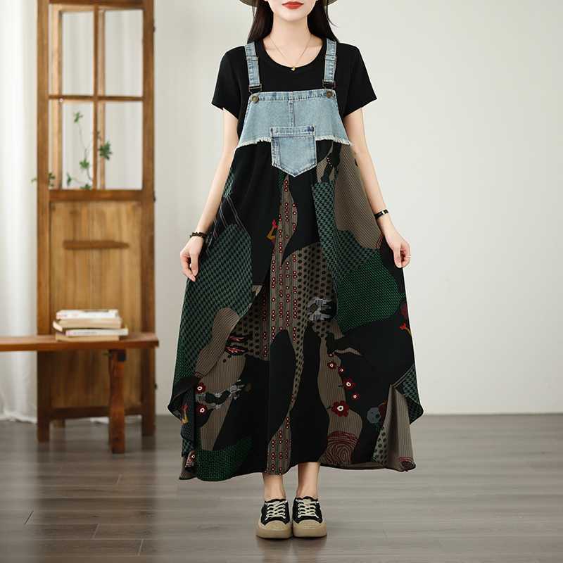 Summer shiffon denim design suspenders
