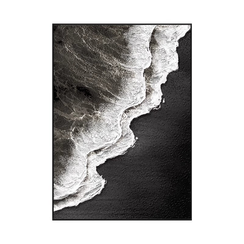 黒と白のリビングルームの吊り絵抽象的なテクスチャ玄関絵画装飾絵画モダンなミニマリスト油絵ライト高級ソファ壁画|undefined