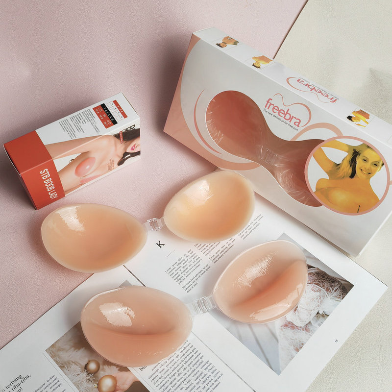 Factory Price Wholesale Silicone Bra Invisible Bra Underwear Double 4 Times Three-Dimensional Foaming Light Breast Sticker Invisible