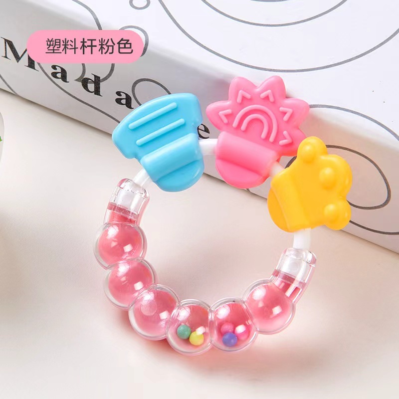 Ventas directas de la fábrica del bebé teether stick infantil de silicona teether dientes molares titular sonajero teether