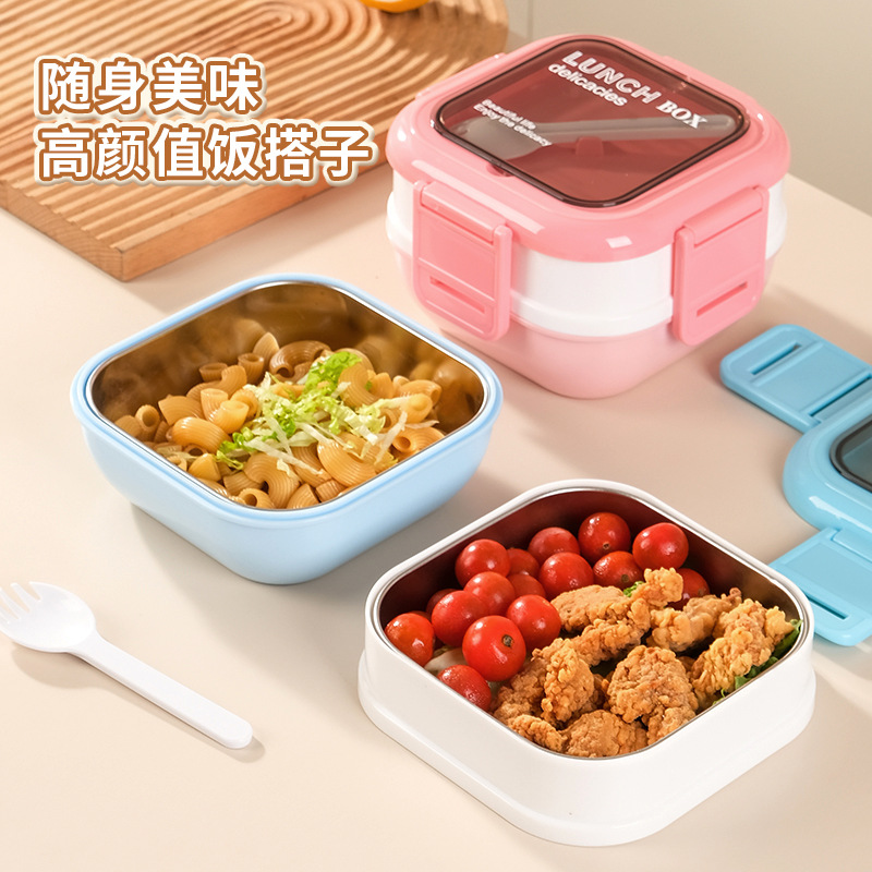 단열 도시락 식사 배달 가정 학생 304 스테인리스 보존 상자 식기 숟가락 젓가락 직장인 도시락