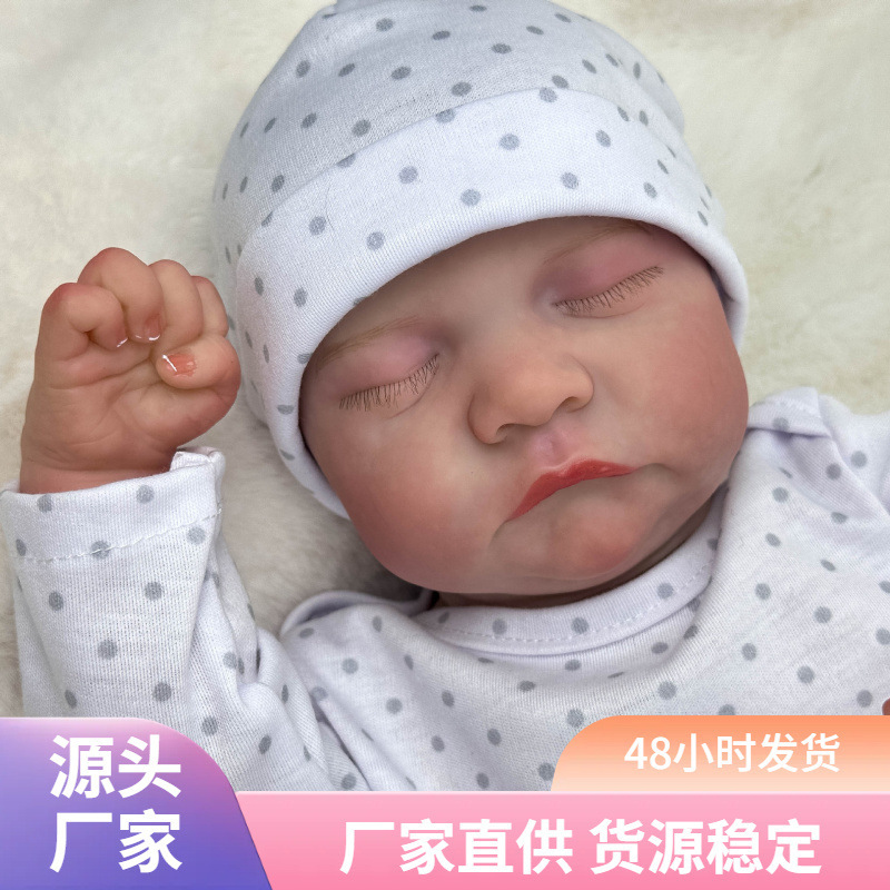 Vi heavy Le17 pulgadas muñecas de cabello de goma de plástico para bebés suaves venta caliente transfronterizos hechos a mano suave imitación transfronterizos