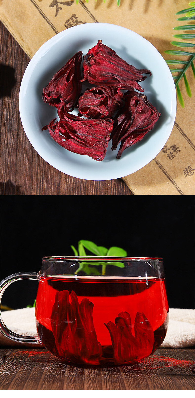 Dried Roselle Hibiscus Luo Shen Hua 30g Sun Dried Herbal Tea Flowers for Sour Plum Soup and Daily Infusions in use
