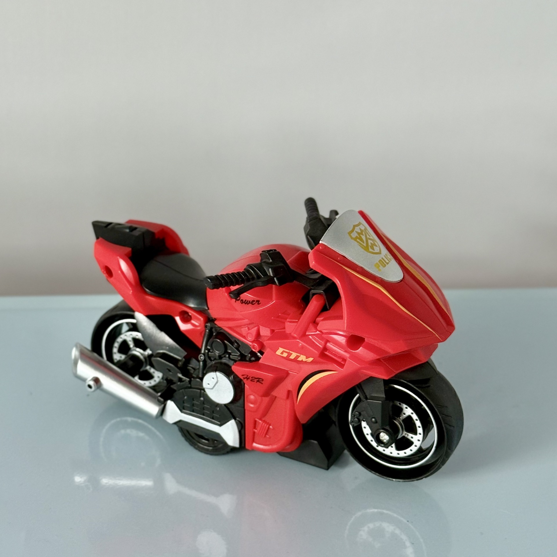 Modelo de coche de simulación motocicleta inercial para niños colisión deformable coche de policía especial juguete regalo al por mayor