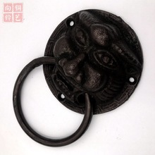 中式大门铜门环仿古兽头门把手复古狮子头拉手老式铁门铸铁拉手