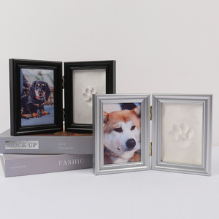 Dog and Cat Pet Paw Print Commemorative Photo Frame Ink Pad Set Pet Souvenir Amazon Best Selling Factory Direct Supply