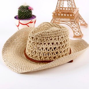 Fashionable Korean straw denim, trendy straw hat for men and women, summer sunshade beach hat