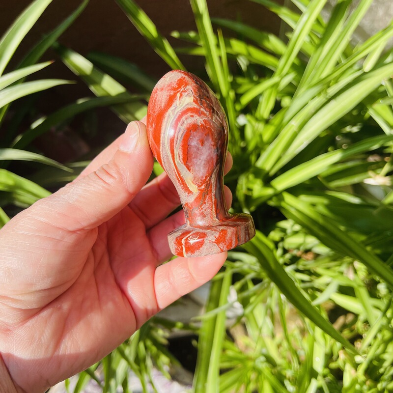天然粉晶 红玉原石雕刻小灯泡水晶按摩棒摆件 图 6