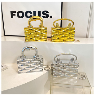 Cross-border ins2025 New Solid Color All-match Acrylic Handbag Simple Retro Shoulder Crossbody Women's Bag