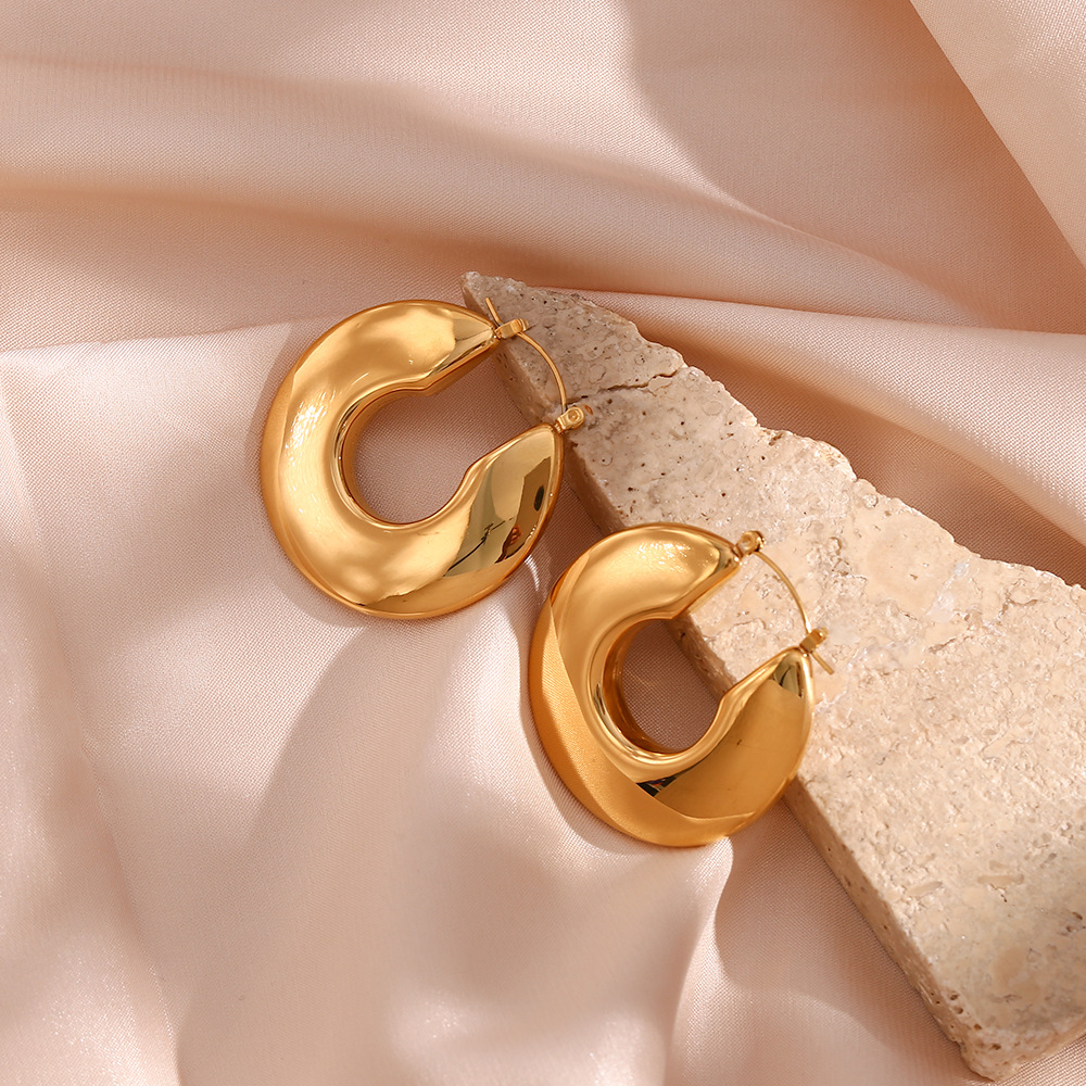 Retro Geometric Stainless Steel Earrings Plating Stainless Steel Earrings