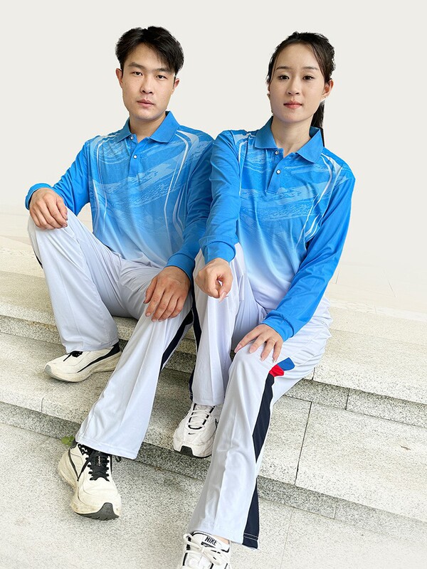 中高端夏季薄款长袖长裤健身套装运动会出场服初中高中生训练服|undefined
