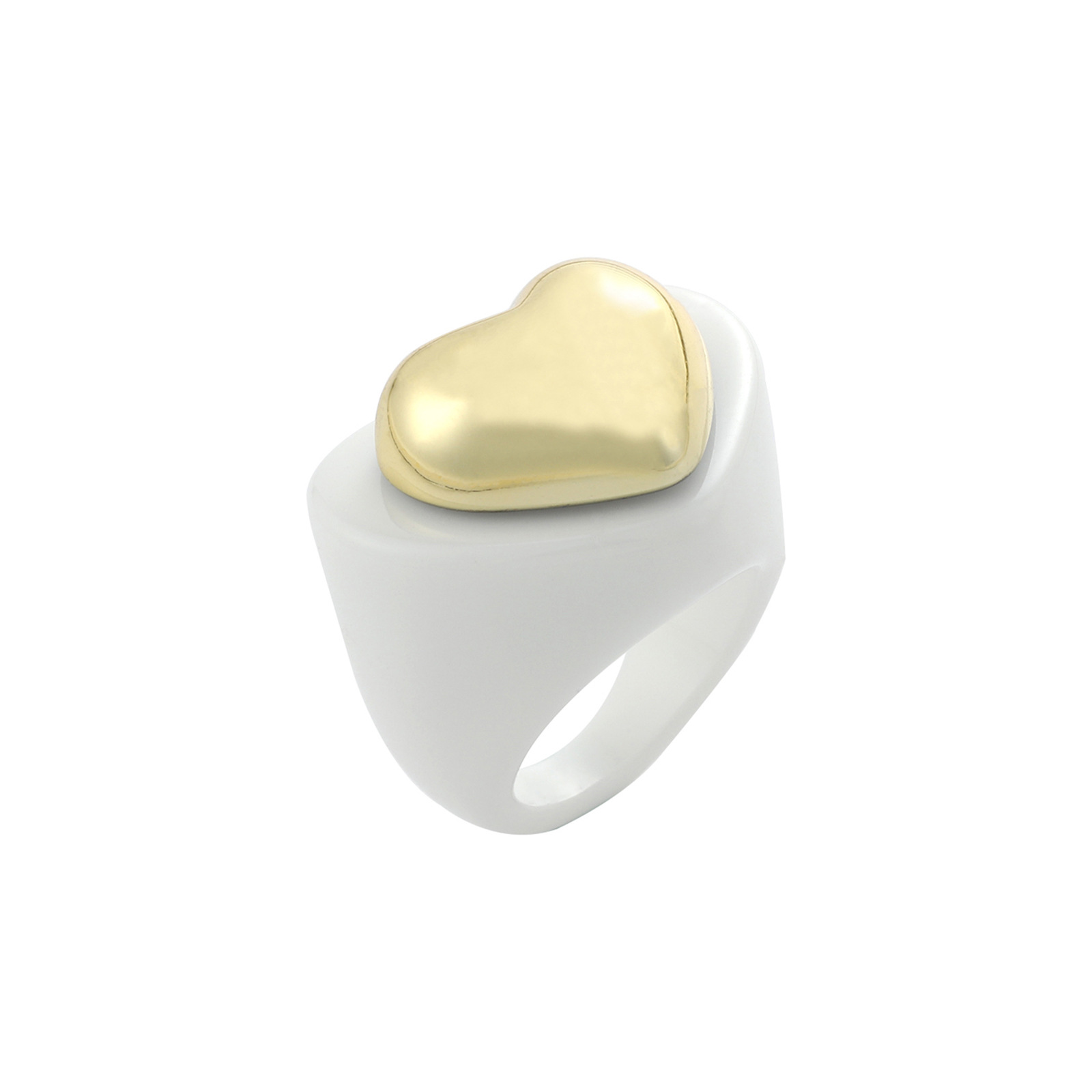 Nihaojewelry wholesale jewelry new style simple color resin heart diamond ring