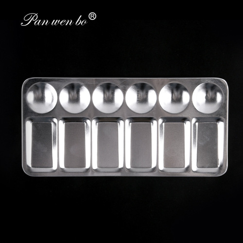 Aluminum palette simple palette easy washable rectangular watercolor paint board art painting supplies tools