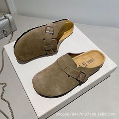 本革ビルケンシュトック メンズ レディース ハーフスリッパ コルク フラットソール バックル付きビルケンシュトックシューズ レトロ 厚底 ラージトゥシューズ