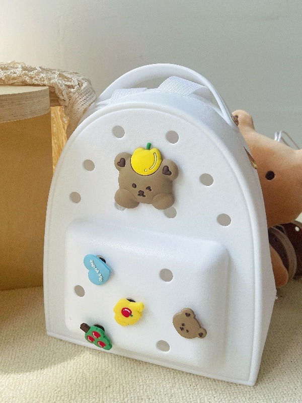 caricatura coreana de silicona lindo animal gelatina mochila para niños bolsas de playa sello caramelo agujero mochila