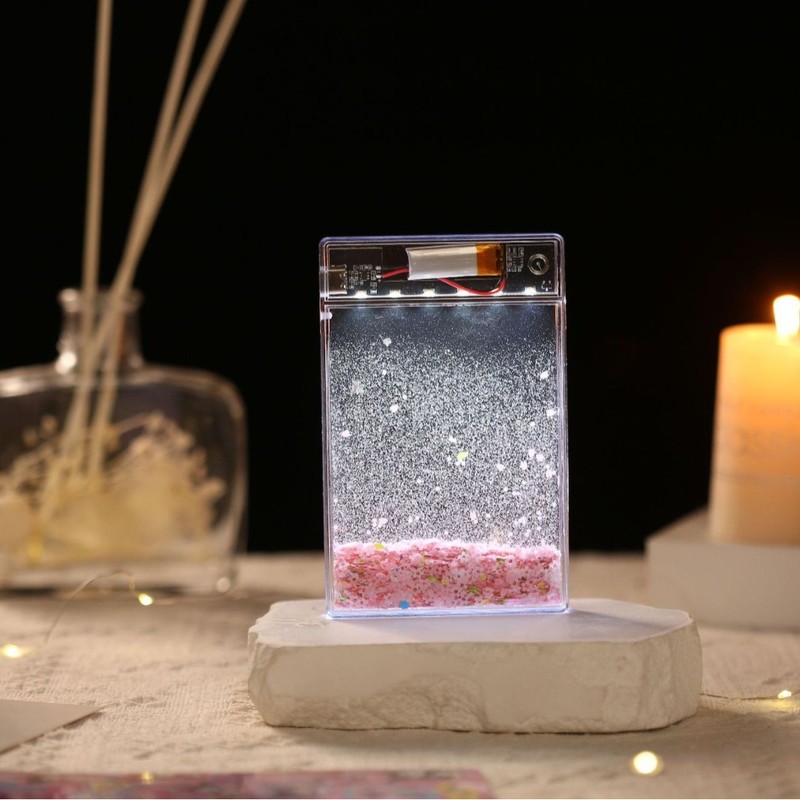 アクリル流砂カードレンガ麻雀 DIY Usachi Xiaoba デスクトップ装飾品ライト流麻冷蔵庫マグネット|undefined